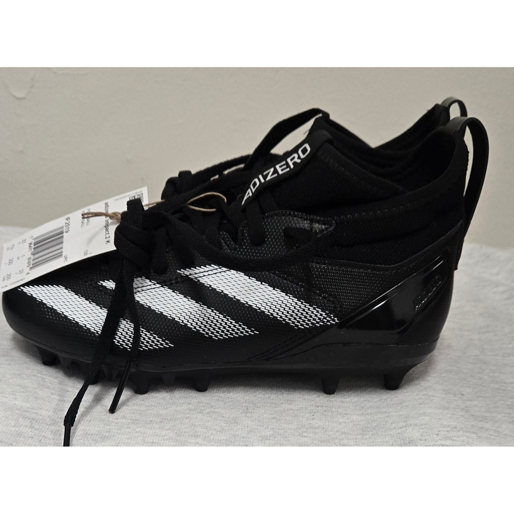Adidas Adizero Impact.2 K Youth Football Cleats Black White IF2519 Size 1.5 Y